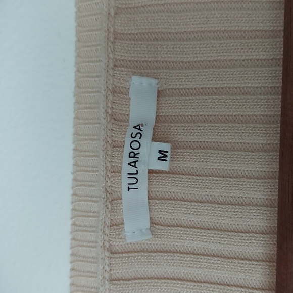 Revolve Tularosa Ruffled Sleeve Wrap Sweater Beige Size Medium - Picture 5 of 7